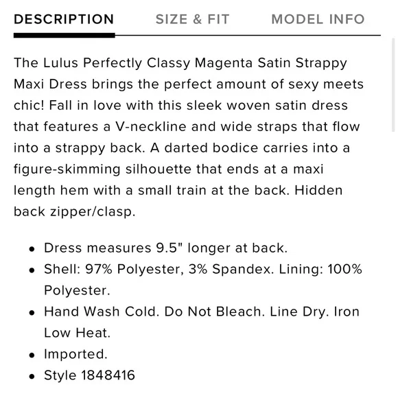 Lulu's Magenta Satin Maxi Dress - Picture 6 of 8